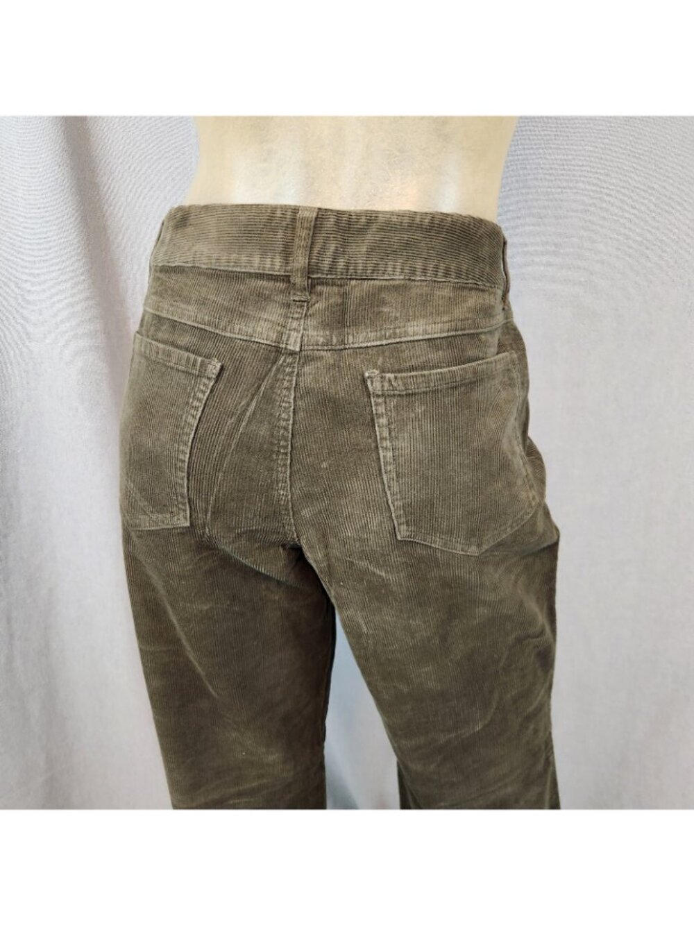 Ann Taylor LOFT Green Corduroy Straight Leg Pants Slacks Size 10 MEDIUM 32Wx32 I - Picture 5 of 7